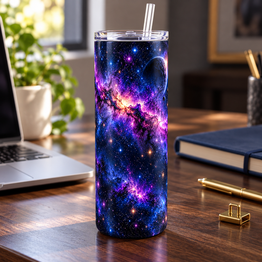 Midnight Galaxy 20oz Tumbler – desk view