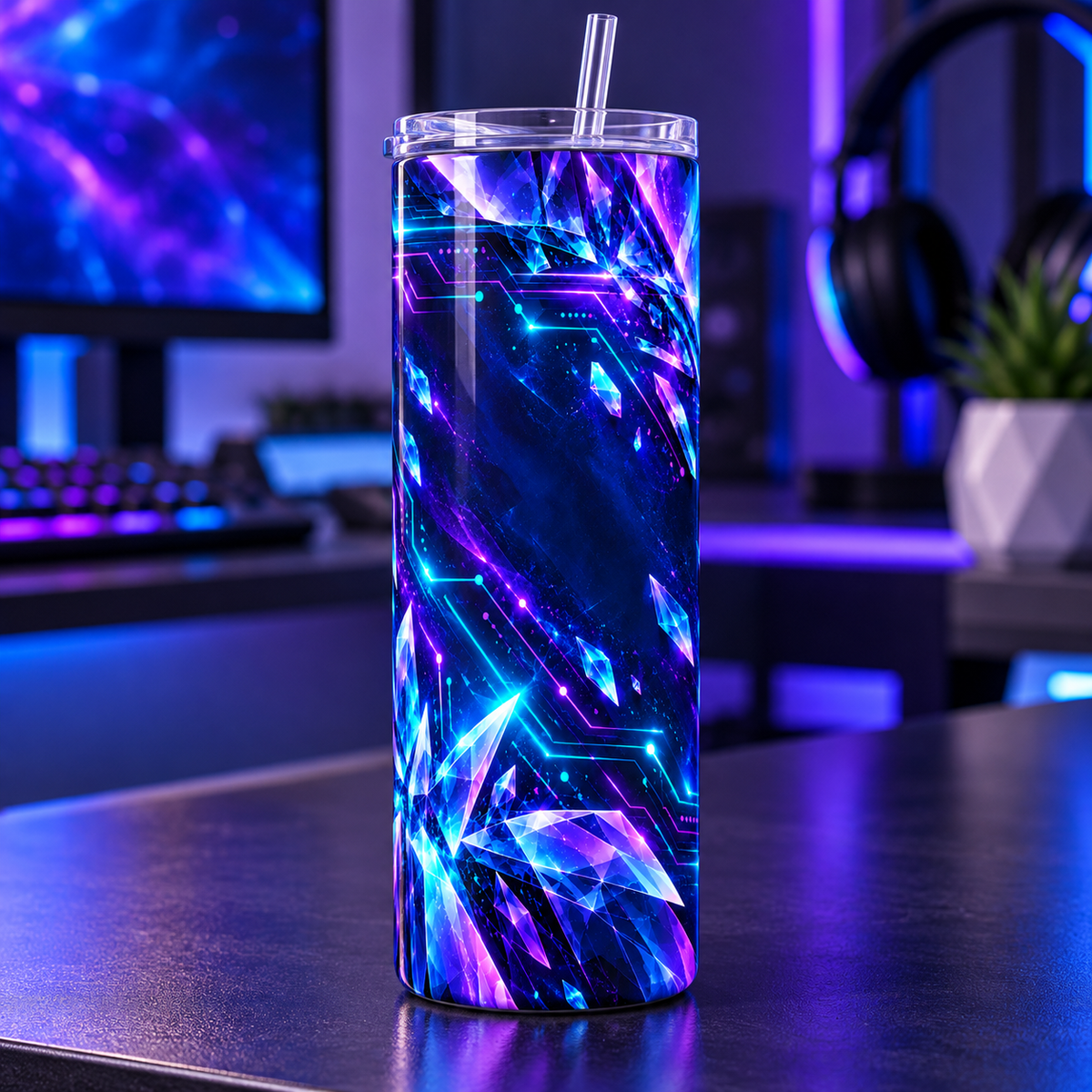 Neon Circuit 20oz Tumbler – lifestyle view