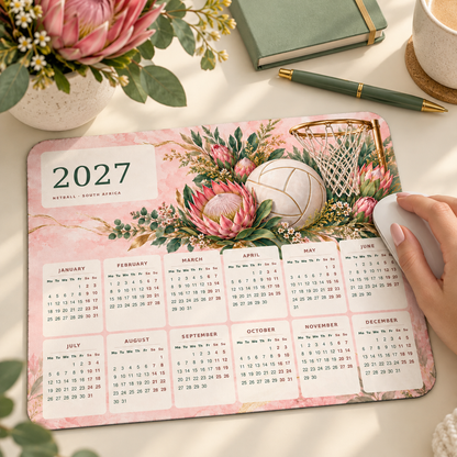 Netball And Proteas 2027 Calendar Mousepad – lifestyle view
