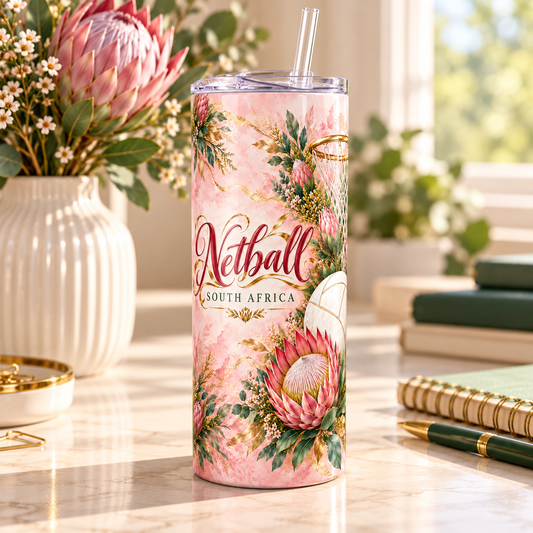 Netball And Proteas 20oz Tumbler – desk view