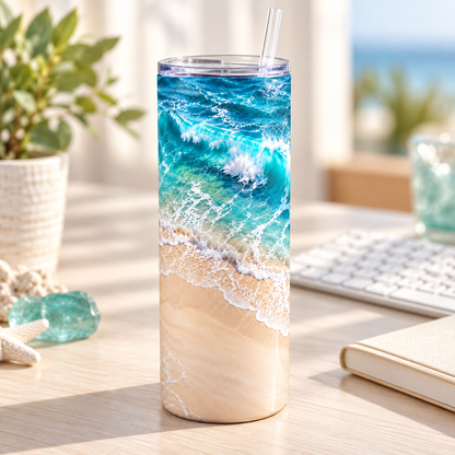 Ocean Tides 20oz Tumbler – desk view