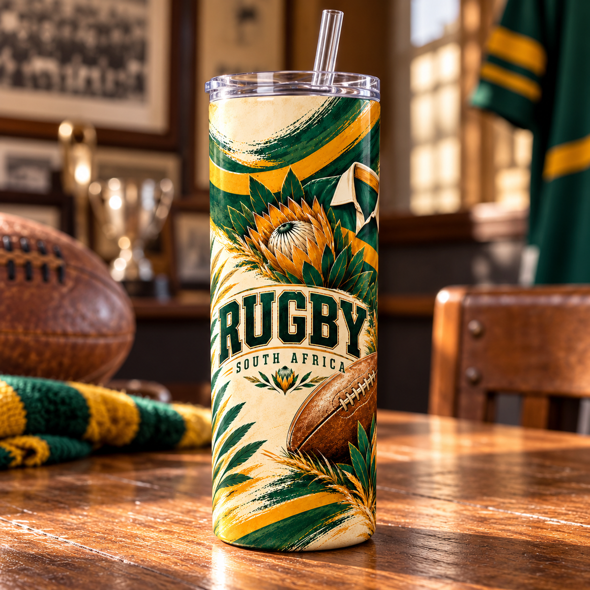 Retro Rugby Club 20oz Tumbler – lifestyle view