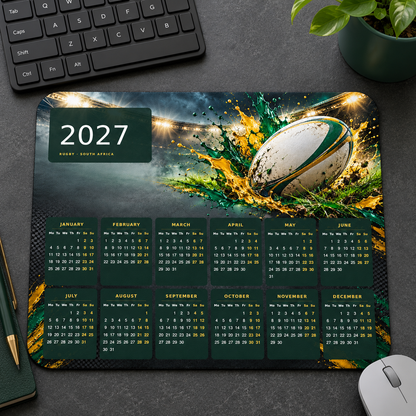 Rugby Impact 2027 Calendar Mousepad – desk view