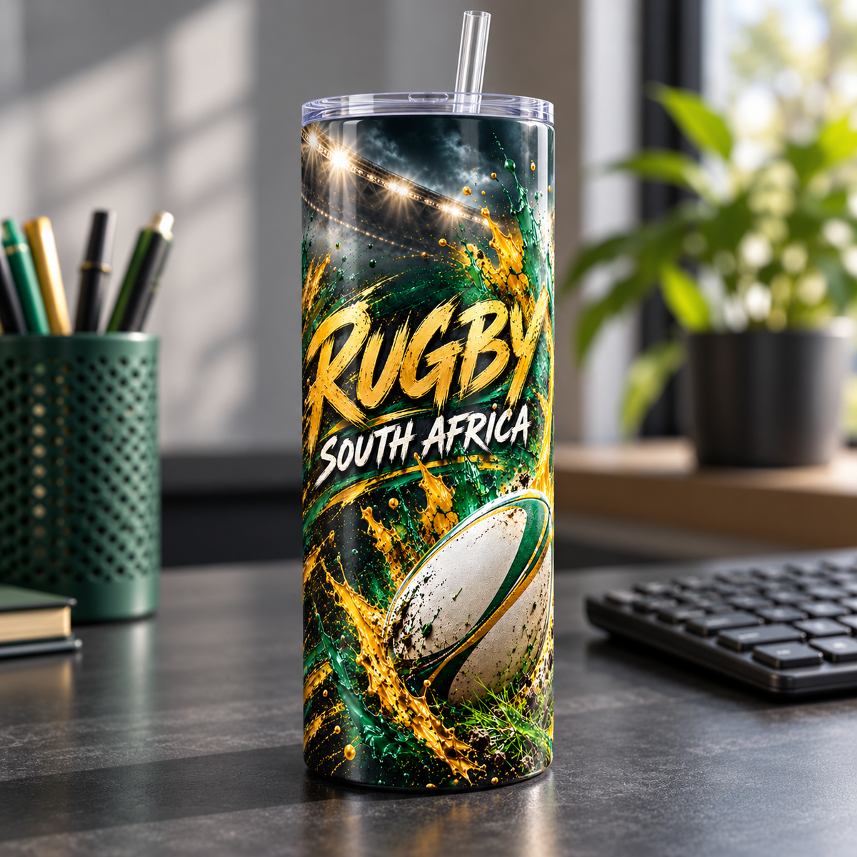 Rugby Impact 20oz Tumbler – desk view