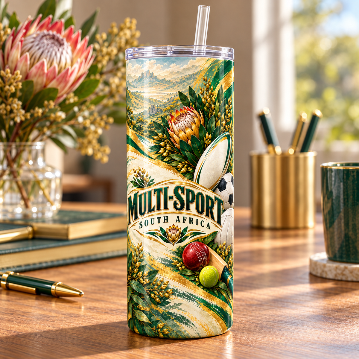 South African All Stars 20oz Tumbler – desk view