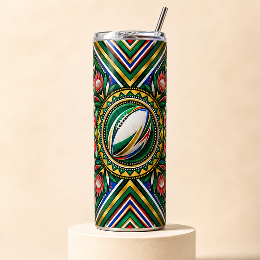 South African Geometric Rugby – 20oz Tumbler product mockup