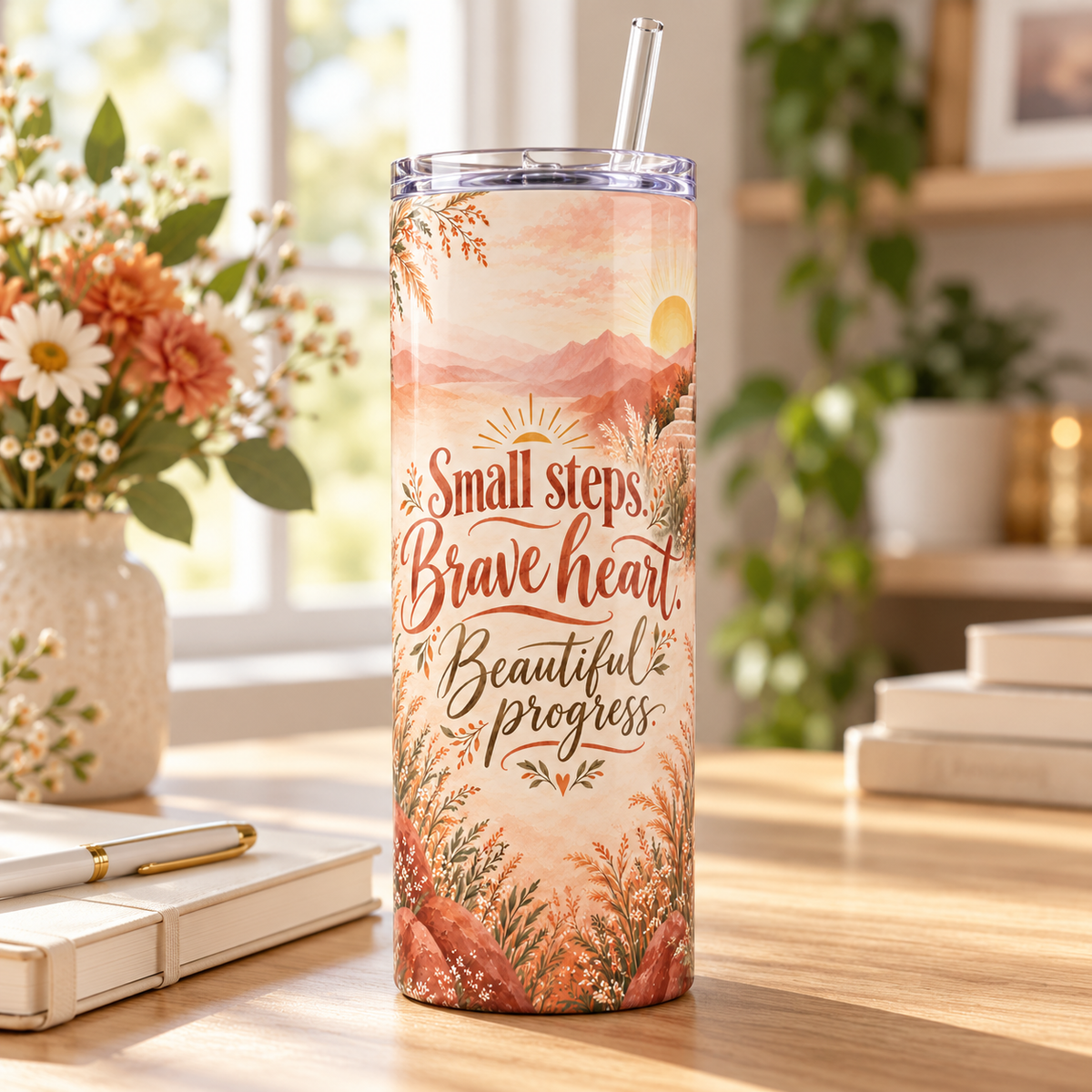 Steady Progress 20oz Tumbler – desk view