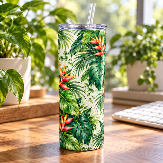 Tropical Canopy 20oz Tumbler – desk view