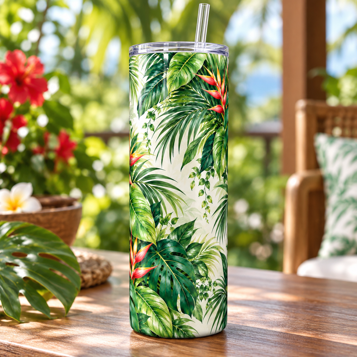 Tropical Canopy 20oz Tumbler – lifestyle view