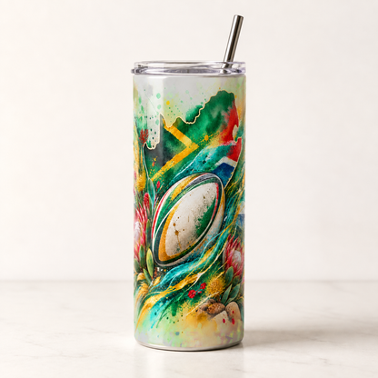 Watercolour South African Rugby – 20oz Tumbler product mockup