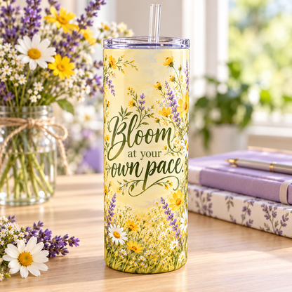 Wildflower Confidence 20oz Tumbler – desk view