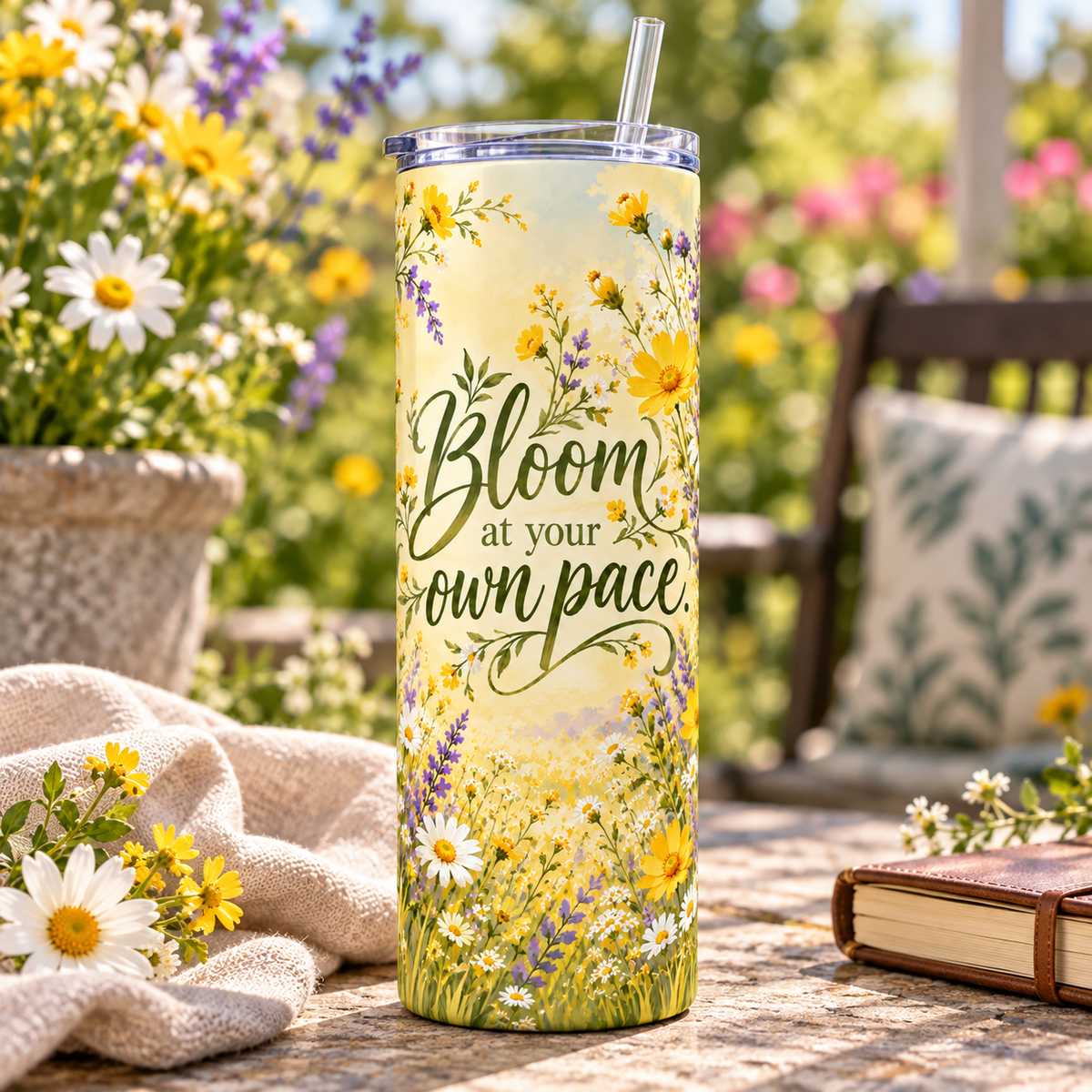 Wildflower Confidence 20oz Tumbler – lifestyle view