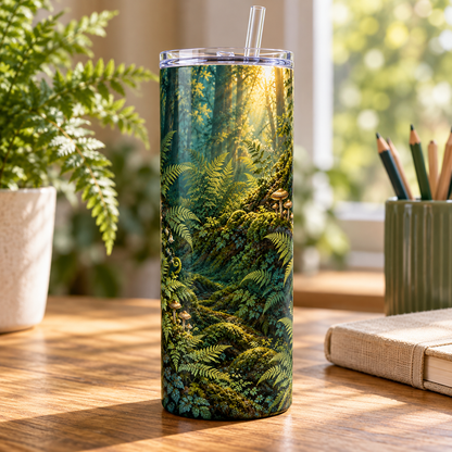 Woodland Ferns 20oz Tumbler – desk view