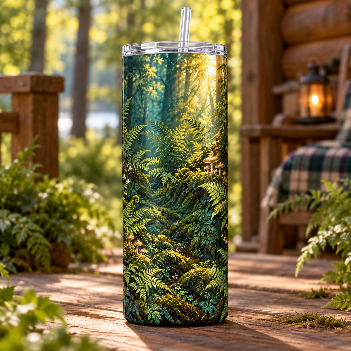 Woodland Ferns 20oz Tumbler – lifestyle view