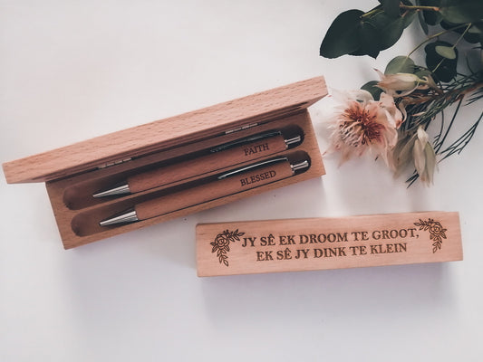 Wooden Pen and Pencil Set