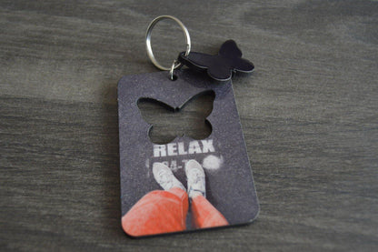 Wood Key Ring with Cutout - Butterfly - But Why Not - Personalized Gifts
