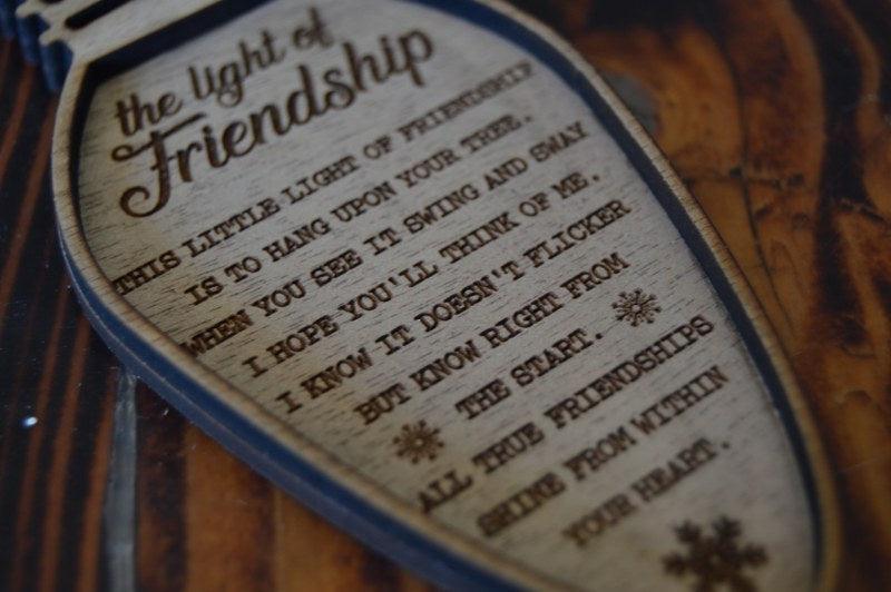 Light of Friendship Ornament - But Why Not - Personalized Gifts