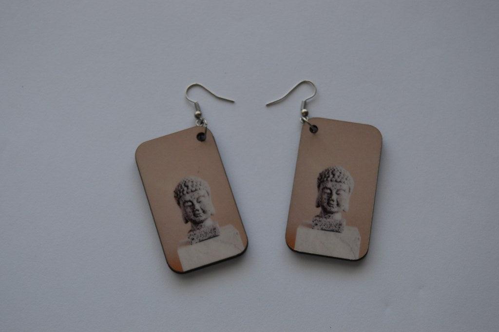 Wood Earrings - Rectangle - But Why Not - Personalized Gifts