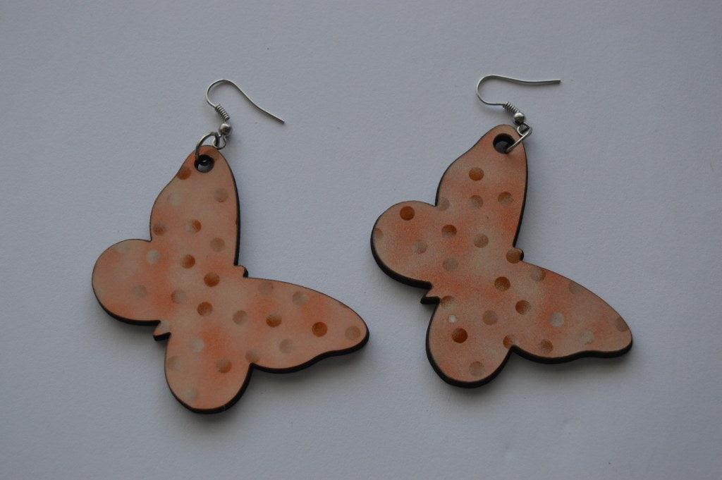 Wood Earrings - Butterfly - But Why Not - Personalized Gifts