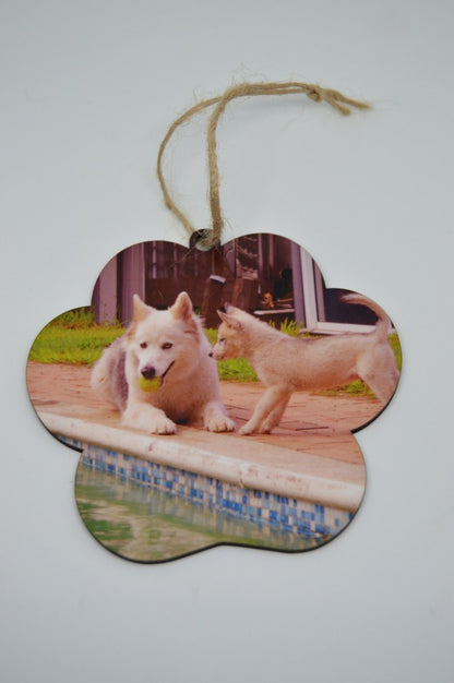 Christmas Ornament - Paw with photo