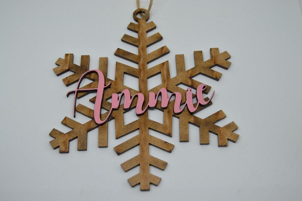 Christmas Ornament - Snowflake with name - But Why Not - Personalized Gifts