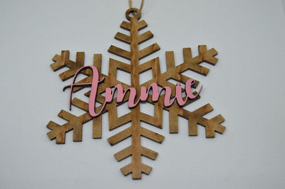 Christmas Ornament - Snowflake with name - But Why Not - Personalized Gifts