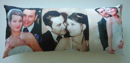 Longer Pillow with 3 Photos - But Why Not - Photo Gifts